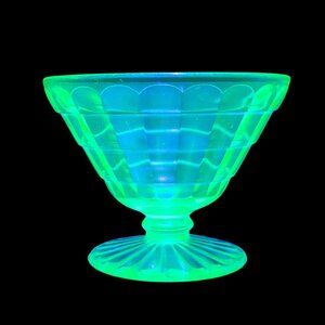 Vintage Uranium Depression Glass Collectible Bar Glass